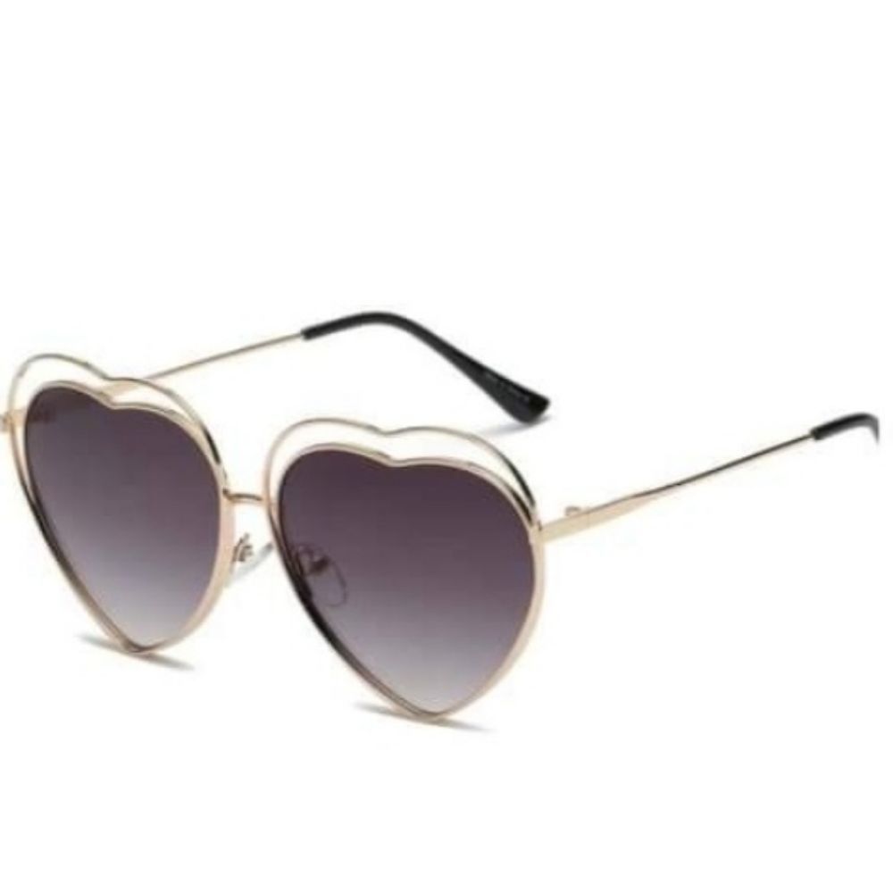 NEW GRAY HEART METAL SUNGLASSES